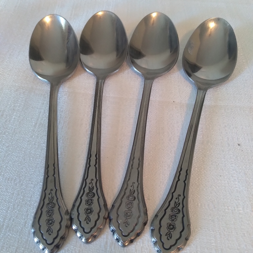 Northland stainless steel flatware HOLLYANNE 4 soup spoons